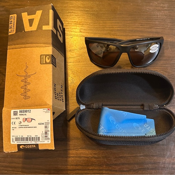 NWT COSTA DEL MAR Fergi XL Coper Silver Mirror Polarized Sunglasses - Picture 4 of 5